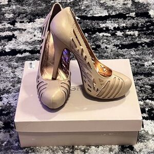 BCBGeneration Nude Cutout Heels